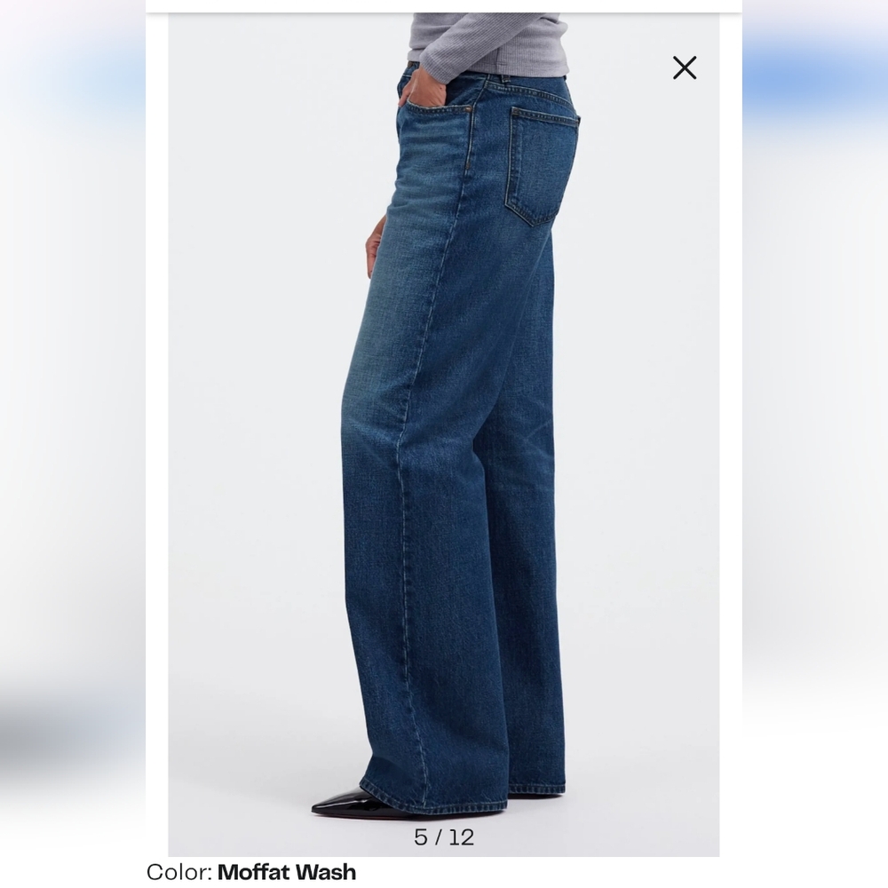 Madewell Low Slung Baggy Blue Jeans - Picture 3 of 16